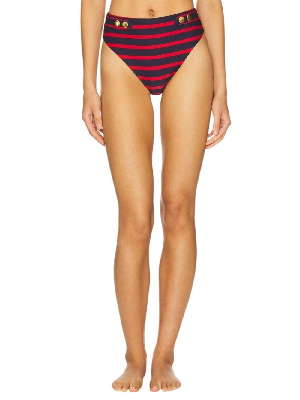 WeWoreWhat Emily Sailor Bikini Bottom in Navy Red Womens Swimsuit